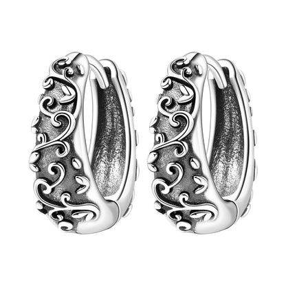 CYMYSS 2025 New 925 Sterling Silver Classic Hollow-out Versatile Hoop Earrings for Women Fine Jewelry Ideal Birthday Party Gifts