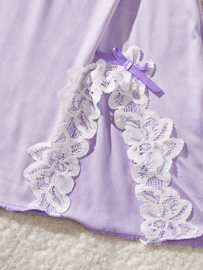 Light Purple Women Nighttime Lingerie Babydoll