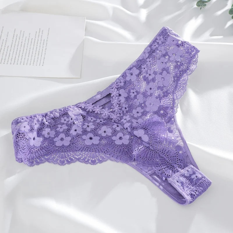 3Pcs Women Cotton Lingerie Sexy Thong Soft Fashion Panties Femme Design Underwear Pantys Underpant Lingerie Lace Intimates S-XL