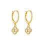 ROXI 925 Sterling Silver luxury leaf Design zircon Charms hoop earrings for women Shiny Zircon Wedding Party jewelry gift plata