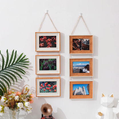1pc triple 5 "horizontal plastic picture frame Hanging picture frame Splice frame Vertical wall decoration picture frame