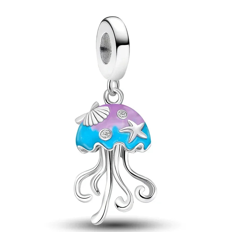 925 Sterling Silver Panda  Butterfly Kapibala Octopus Charms Beads Fit Original Pan Bracelet Bangle High Quality DIY Jewelry