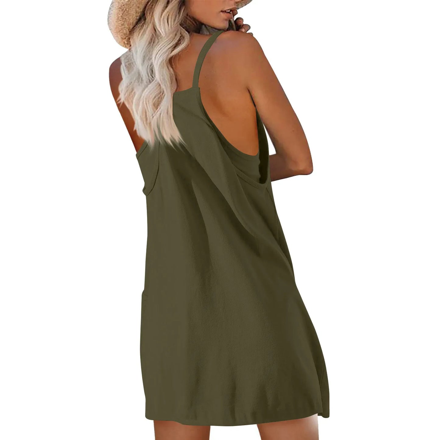 Sport Mini Dress For Women Summer Sleeveless Dress Casual Short Sundress
