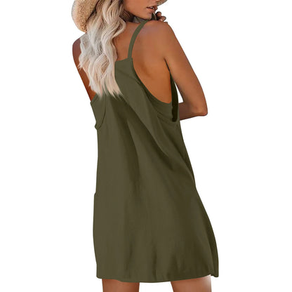 Sport Mini Dress For Women Summer Sleeveless Dress Casual Short Sundress