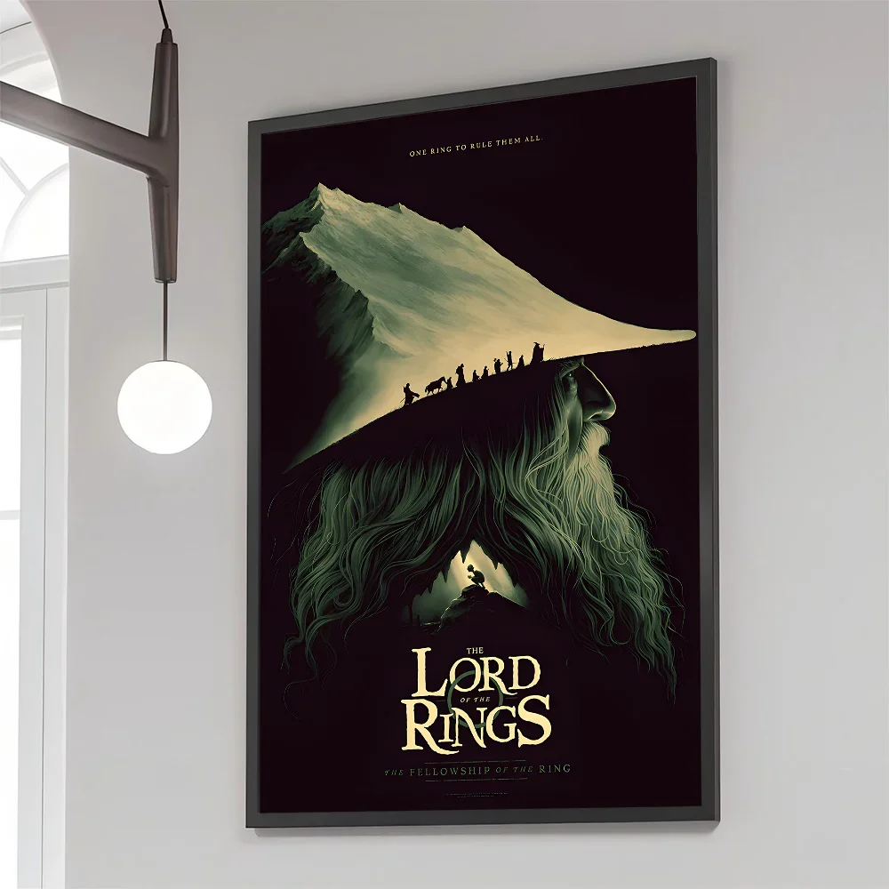 Movie L-Lord O-Of T-The R-Rings Poster Sticky Posters Retro Kraft Paper Sticker DIY Room Bar Cafe Aesthetic Art Wall Painting