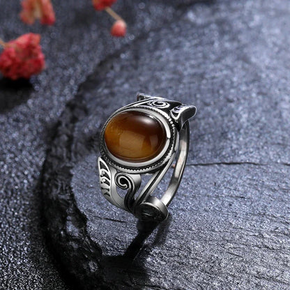 Natural 8x10MM Rose Quartz  Rings Vintage S925 Silver Finger Ring for Women Gift Luxury Rhodochrosite Stone Jewelry