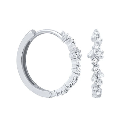 Luxury 925 Sterling Silver Ear Needle Flower Colorful Crystal Gold Earring For Women Hoop Earrings Trend Jewelry  Accessories