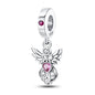Hot Sale 925 Silver Retro Heart Shape Lotus Angel Charm Beads Fit Pandach Original DIY Bracelets Birthday Gifts Fine Jewelry