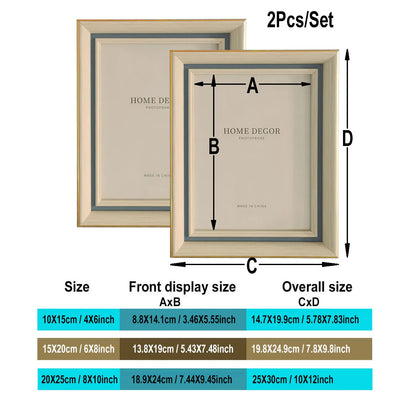 2pcs Photo Frames Set-10X15/15X20/20X25cm Picture Franes for Wall & Tabletop Home Decor Commemorative Gift Birthday Housewarming