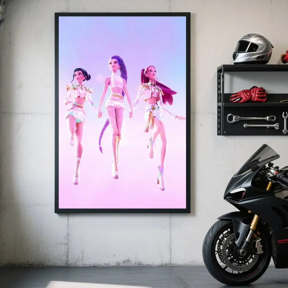 1PC Movie KPop Demon Hunters  Poster Sticky Decorative poster print painting wall art modern stylish Coffee House decor