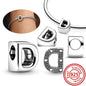 Hot Sale 100% 925 Sterling Silver 26 Letter A~Z Alphabet DIY Name Beads Fit Original  Charm Bracelet Bangles Fine Jewelry