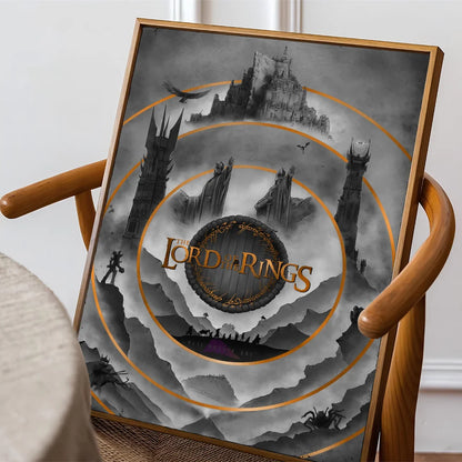 Movie L-Lord O-Of T-The R-Rings Poster Sticky Posters Retro Kraft Paper Sticker DIY Room Bar Cafe Aesthetic Art Wall Painting