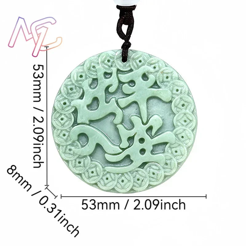 Light Green Natural Jade Flower Heart Pendant Necklace Real Jewellery Carved Gemstone Fashion Charm Amulet Gifts for Women Men