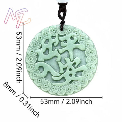 Light Green Natural Jade Flower Heart Pendant Necklace Real Jewellery Carved Gemstone Fashion Charm Amulet Gifts for Women Men