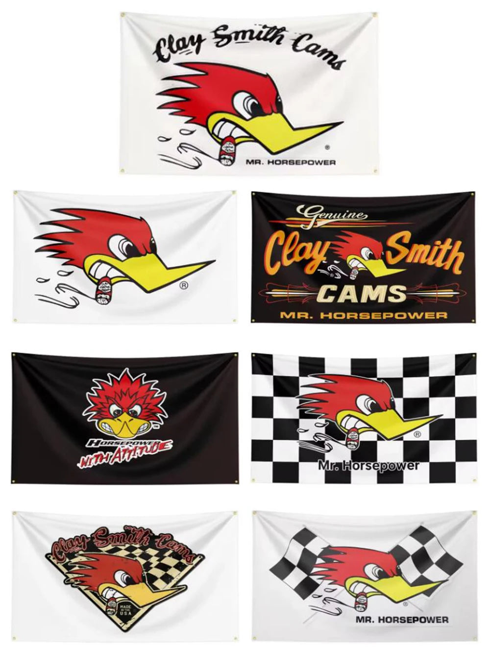 90x150cm Mr.Horsepower Clay Smith Cams Flag Car Tapestry Polyester Digital Printing Horsepower With Attitoue Banner For Decor