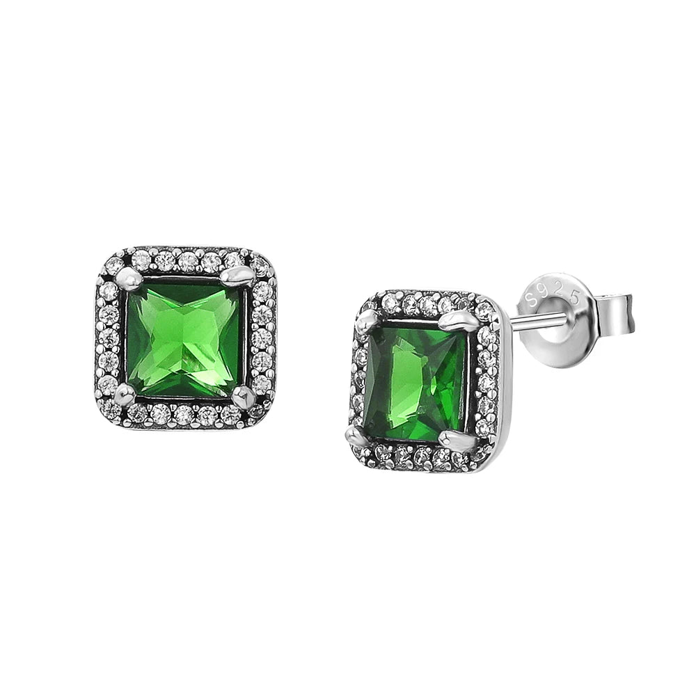 European New S925 Silver Zircon Heart-ShapedColored Earrings Suitable For Women's Holiday Exquisite Charm Jewelry Gifts