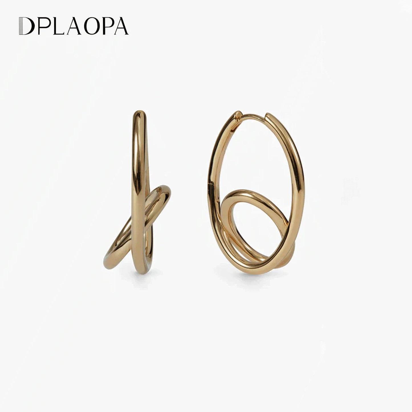 DPLAOPA 925 Sterling Silver Irregular Two Circle Hoop Earring Piercing Plain 2025 New Trendy Fine Casual Daily Party Jewels Gift