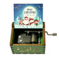 Christmas wooden painted music box wooden hand crank music box holiday gift