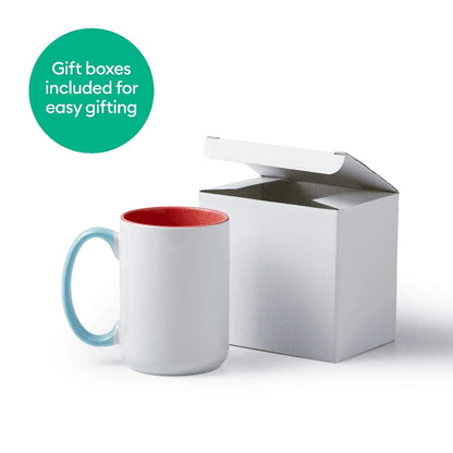 Beveled Ceramic Mug Blank Infusible Ink Compatible with Mug Press Straight Pressing Surface Dishwasher Safe Gift Box 15oz 1ct