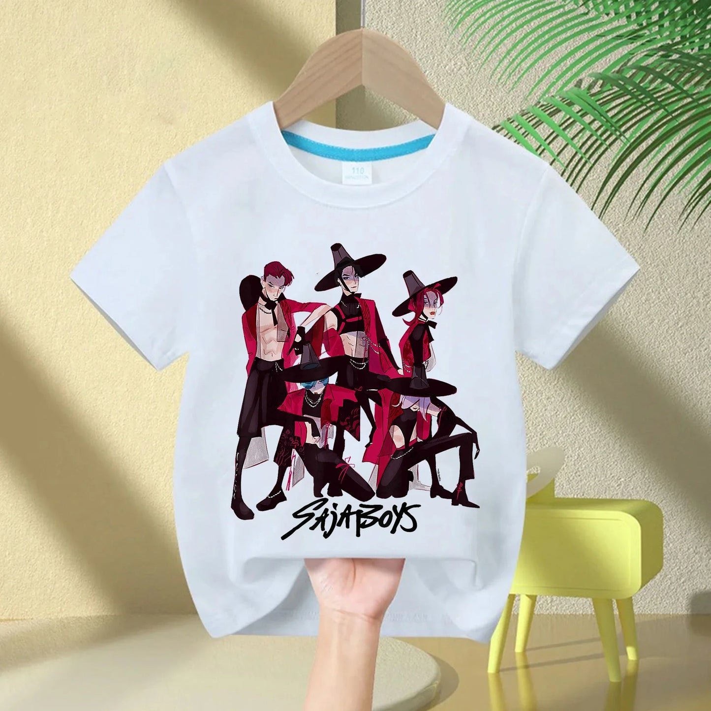 KPop Demon Hunters Rumi Zoey Mira Neck Cartoon Kids T-shirt