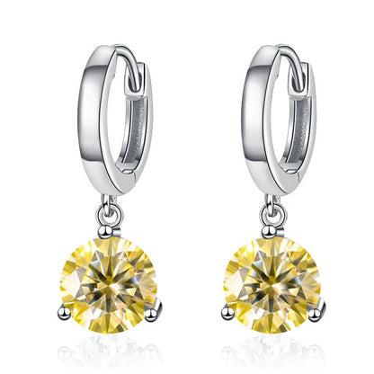 2ct Moissanite Diamond Earrings 100% S925 Sterling Sliver Orginal Drop Earring Wedding Bride Jewelry with Certificate for Women