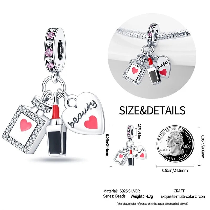 Charms 925 Original Fit 3mm 925 Original Charm Bracelet Women 925 Silver Hot Sale Pendant Beads DIY Jewelry Gift 2024 New