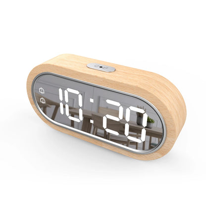 FanJu Digital Clock Alarm Snooze Table Thermometer Electronic USB charger LED Wooden Watch Living room Desk Clocks AAA Powered