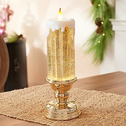 Rechargeable Colour Electronic LED Waterproof Candle With Glitter Colour Changing LED Water Candle