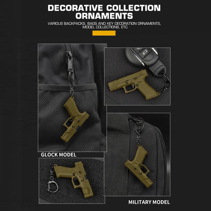 Personalized Mini Key Pendant Plastic Miniature Pistol Shaped Keychain Charm Realistic Model Removable Magazine Hangs Decoration