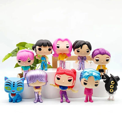 KPop Demon Hunters Standing Up Ornament Acrylic Superstar Desktop Stand Decor Anime Figures Craft Creative Gifts for Fan Lover