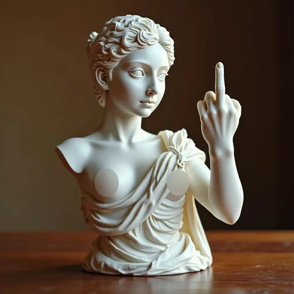 Funny Middle Finger Venus Statue Funny Goddess Statue 3d Resin Office Home Cultural Decoration Design Unique Ornaments Craft
