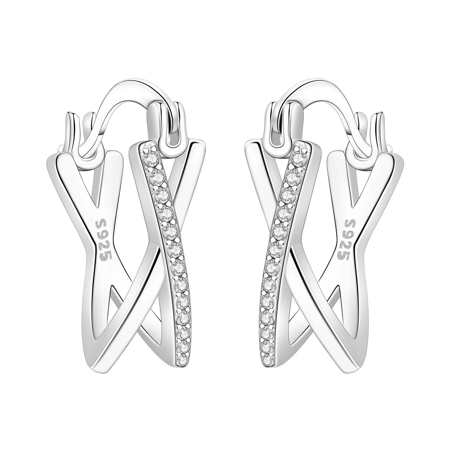 CYMYSS 2025 New 925 Sterling Silver Classic Hollow-out Versatile Hoop Earrings for Women Fine Jewelry Ideal Birthday Party Gifts