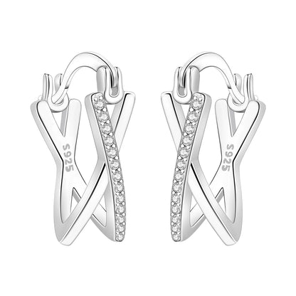 CYMYSS 2025 New 925 Sterling Silver Classic Hollow-out Versatile Hoop Earrings for Women Fine Jewelry Ideal Birthday Party Gifts