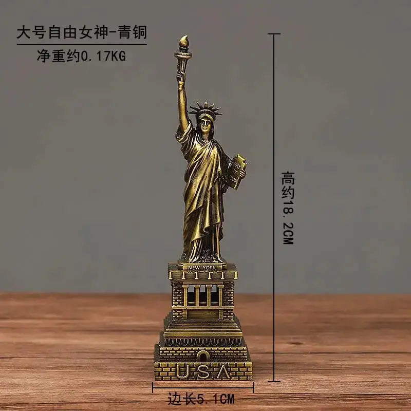 Iron Landmark Building Model Eiffel Tower Oriental Pearl Creative Home Decor Living Room Decorations Metal Ornaments