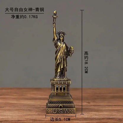 Iron Landmark Building Model Eiffel Tower Oriental Pearl Creative Home Decor Living Room Decorations Metal Ornaments