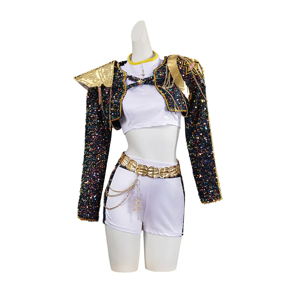 Children Zoey Mira Rumi Demon Hunters Cosplay Costume Kid Girls Disguise Halloween K-POP Group Idol