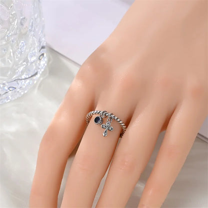 New 925 Sterling Silver Open Ring Hollow Rose Infinite Love Simple Ring Women Wedding Engagement Party Jewelry Gift