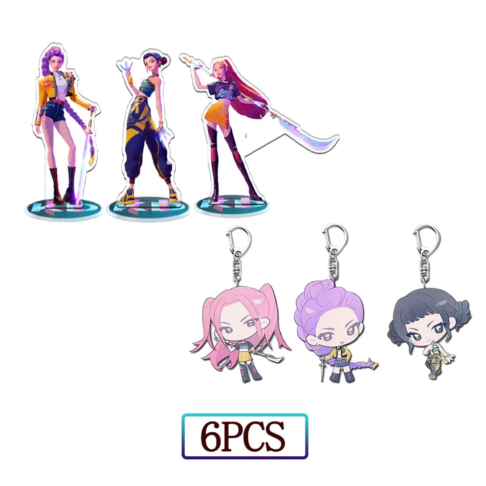 KPop Demon Hunters Standing Up Ornament Acrylic Superstar Desktop Stand Decor Anime Figures Craft Creative Gifts for Fan Lover