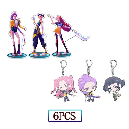 KPop Demon Hunters Standing Up Ornament Acrylic Superstar Desktop Stand Decor Anime Figures Craft Creative Gifts for Fan Lover