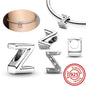 Hot Sale 100% 925 Sterling Silver 26 Letter A~Z Alphabet DIY Name Beads Fit Original  Charm Bracelet Bangles Fine Jewelry