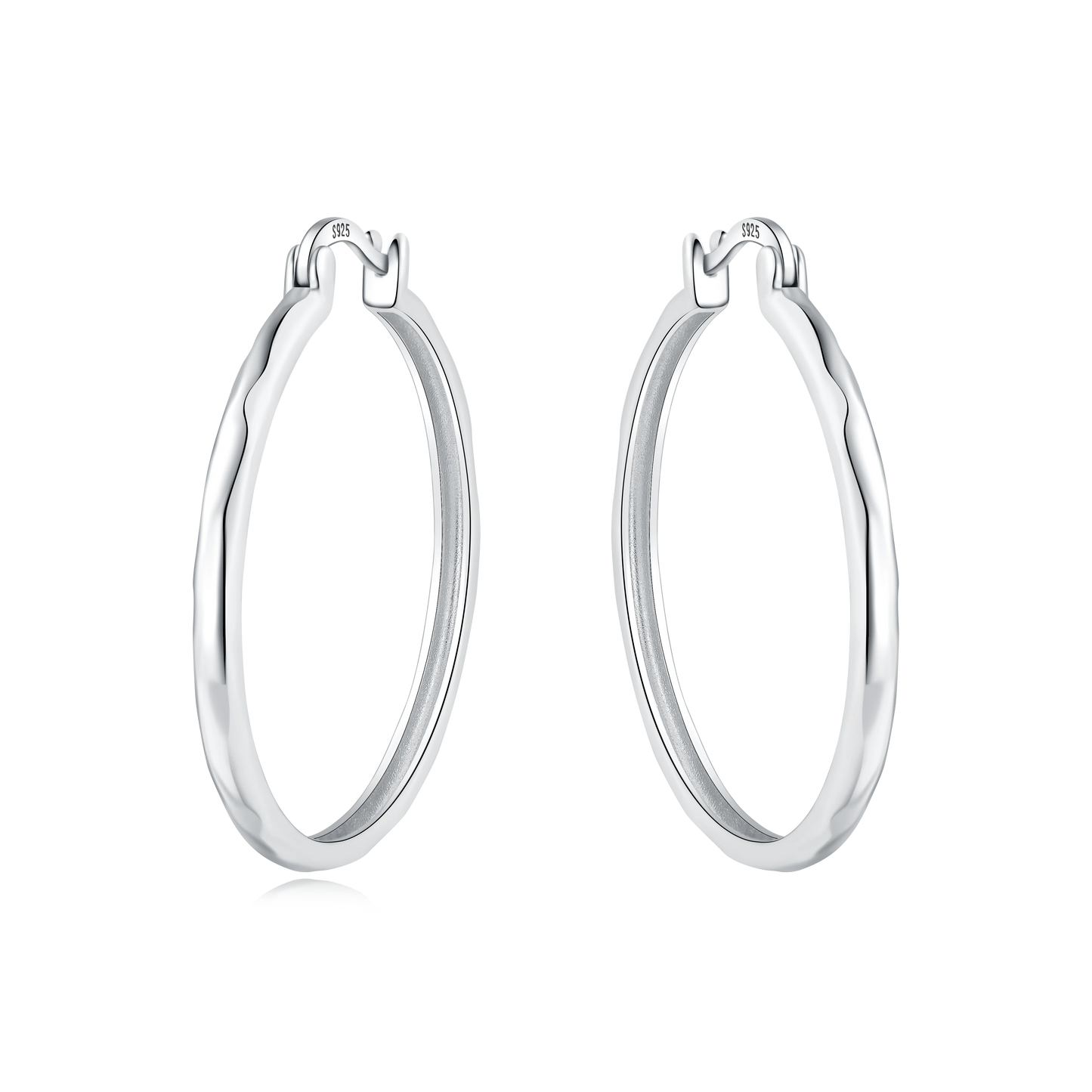 CYMYSS 2025 New 925 Sterling Silver Classic Hollow-out Versatile Hoop Earrings for Women Fine Jewelry Ideal Birthday Party Gifts