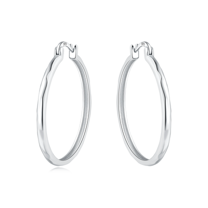 CYMYSS 2025 New 925 Sterling Silver Classic Hollow-out Versatile Hoop Earrings for Women Fine Jewelry Ideal Birthday Party Gifts