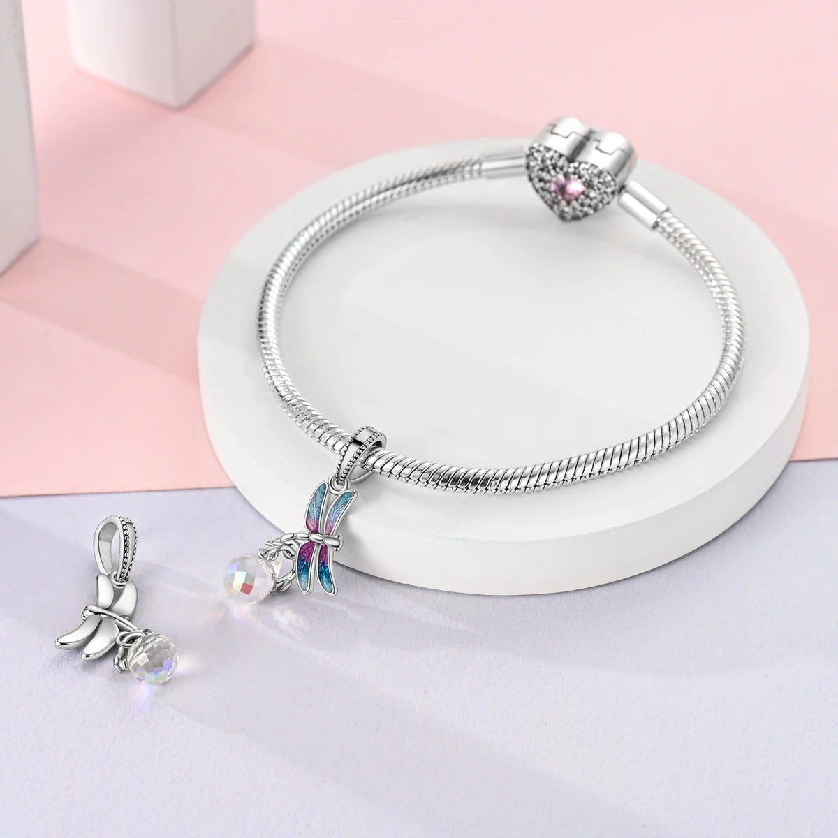 Original Charms 925 Silver Plated Bee Moon Star Pendant Fit Bracelet Making For Woman Fashion Jewelry