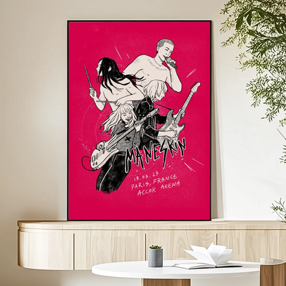 M-Maneskin D-Damiano David Band Poster HD Art Sticky Wall Waterproof Home Living Room Bedroom Bar Aesthetic Decoration