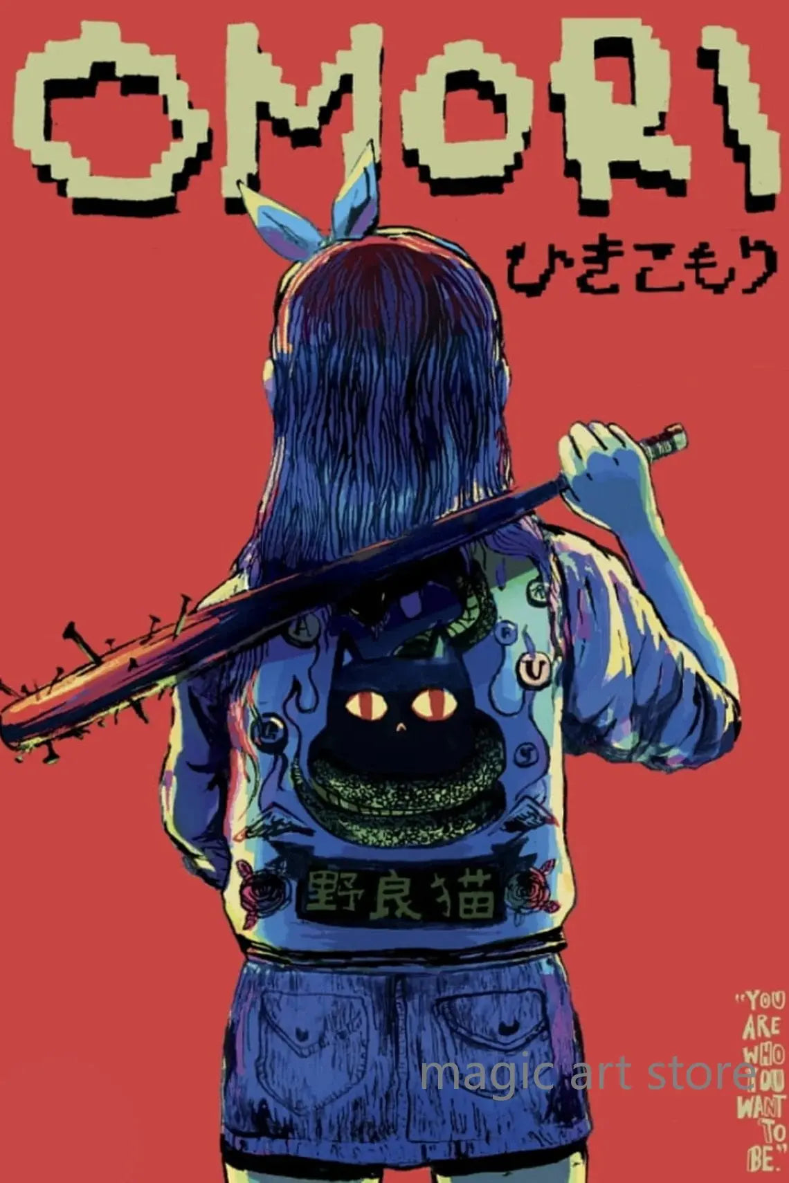 Horror Anime Style Video Game Omori Main Character Game Scene Art Poster Canvas Painting Wall Print Picture Room Home Bar Decor