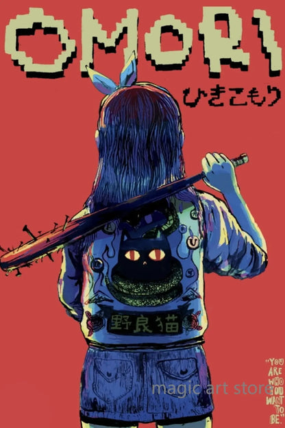 Horror Anime Style Video Game Omori Main Character Game Scene Art Poster Canvas Painting Wall Print Picture Room Home Bar Decor