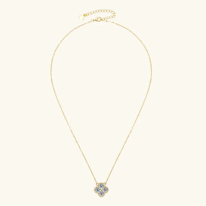 Lnkry 3mm 0.1ct Moissanite Necklace Certified 925 Sterling Silver Lucky Clover Flower Pendant Necklace For Women 2025 Jewely