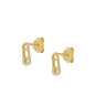 JINFU Gold Plated Earrings Set For Women Boho Style CZ Zircon Women's Clip Stud Dangle Hoop Earrings 2022 Jewelry Wholesale