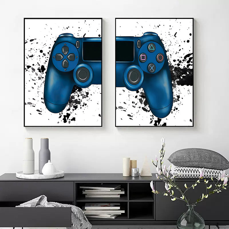 Gamepad Abstract Poster Canvas Painting Print Wall Art Picture Game Player Children'S Room Decorative Painting Boy Gift