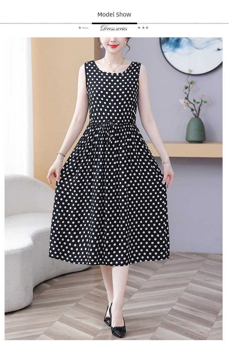 New Arrival Noil Poplin Dress Women's Summer Plus Size Ladieswear Classy Western Style Artificial Cotton Tall Sleeveless Dress Outwear